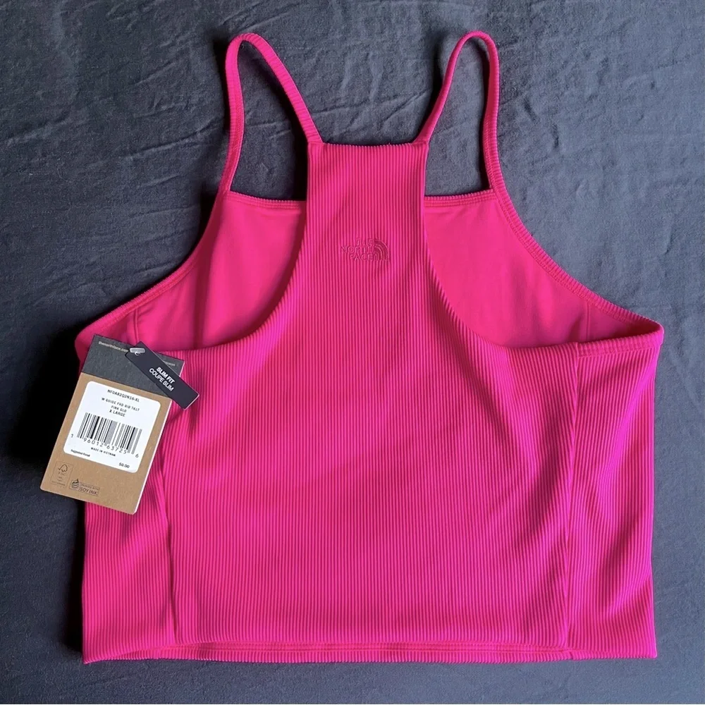 The North Face Guide Forward Rib Tanklette Women's Top Pink Glow Size XL
